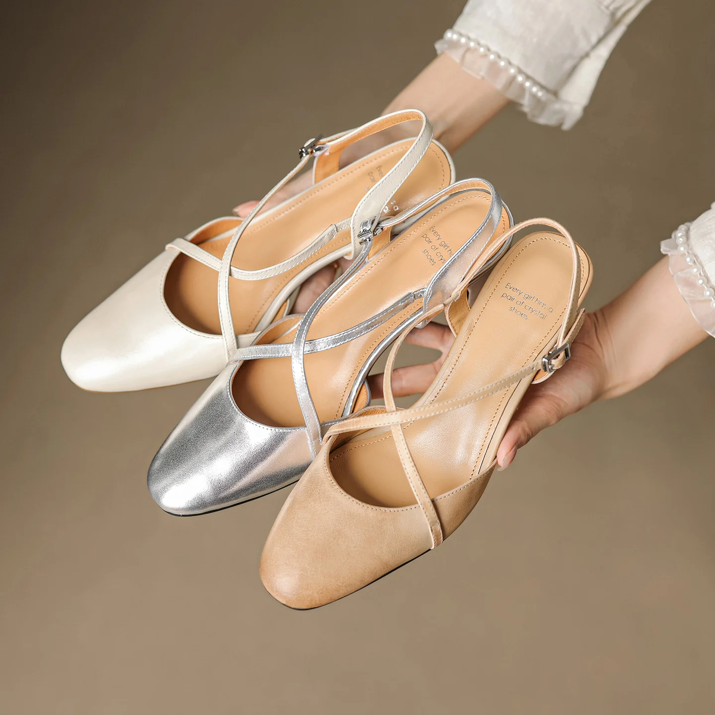 Blenza Genuine Leather Slingbacks