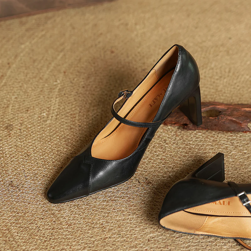 Emily Genuine Leather Heels