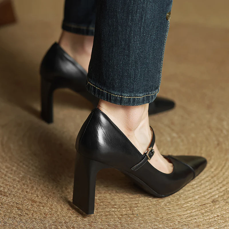 Emily Genuine Leather Heels
