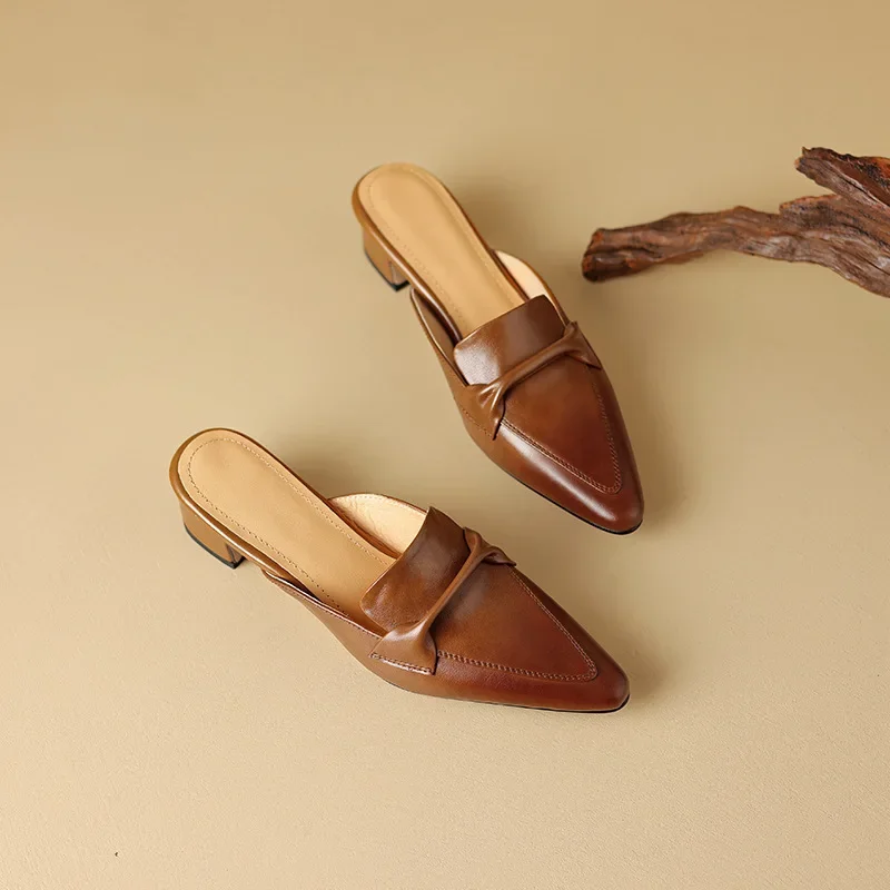 Alaya Genuine Leather Mules