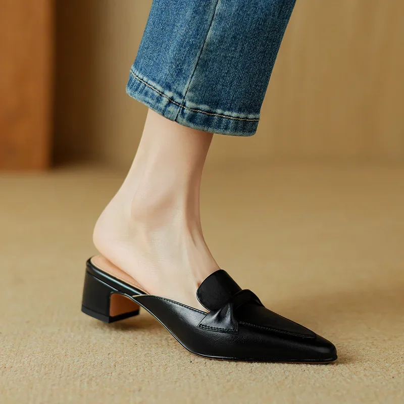 Alaya Genuine Leather Mules