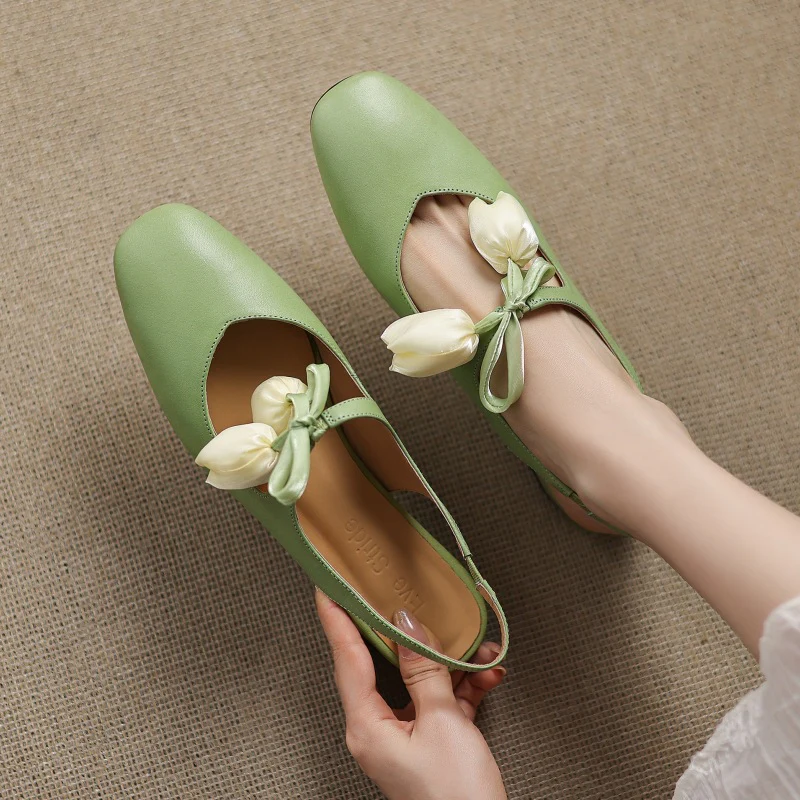 Tulip Genuine Leather Slingbacks