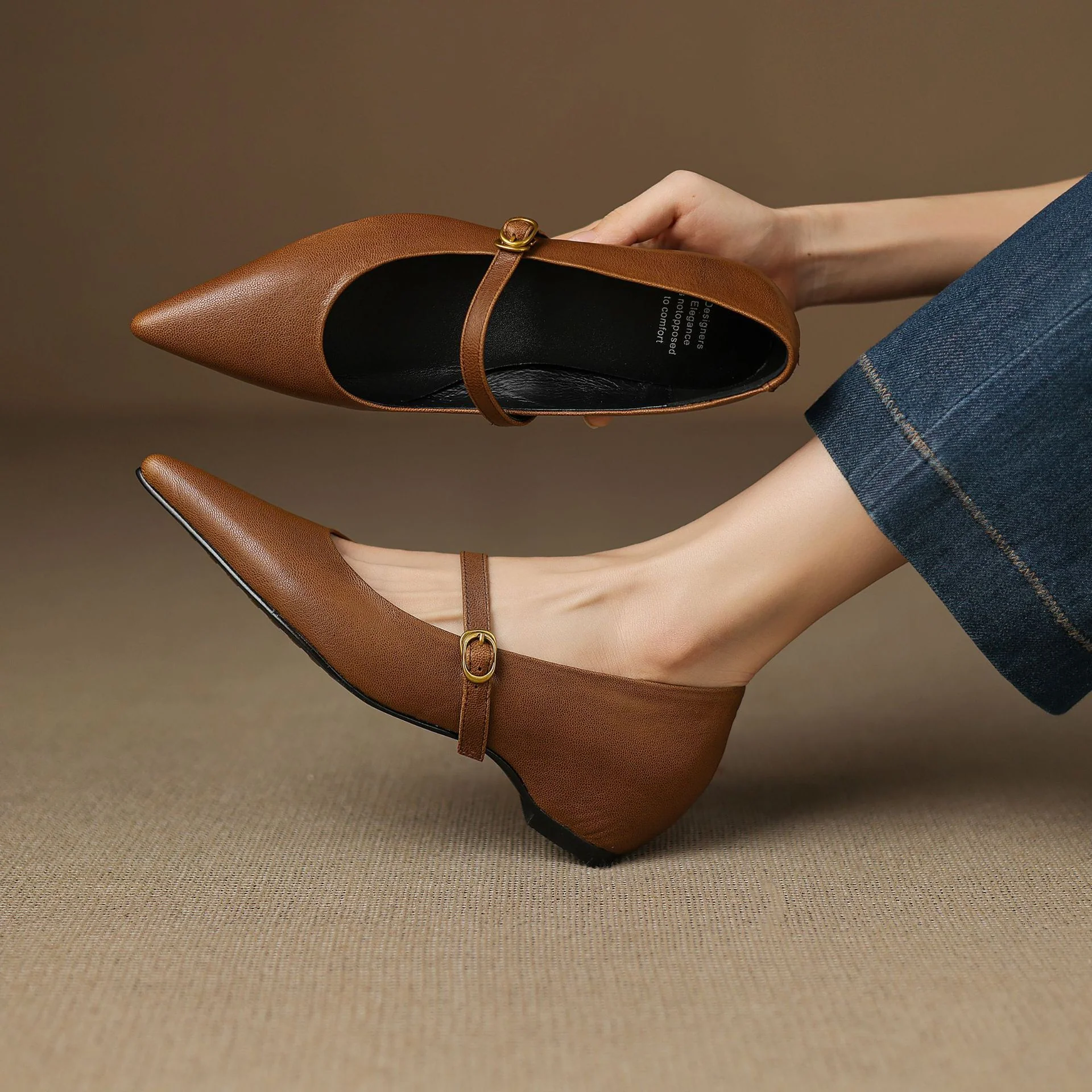 Delia Genuine Leather Heels