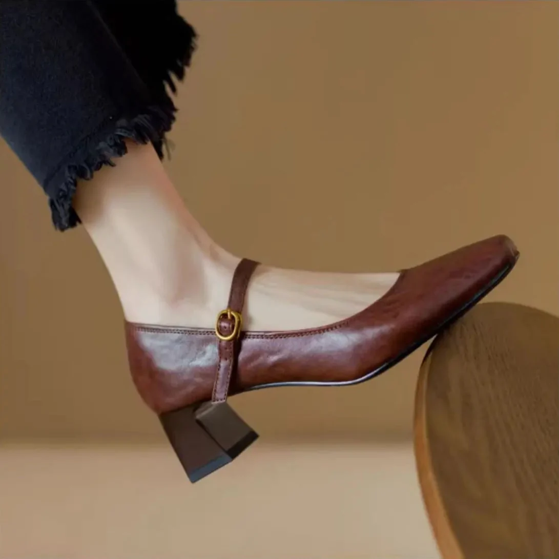 Remina Genuine Leather Heels