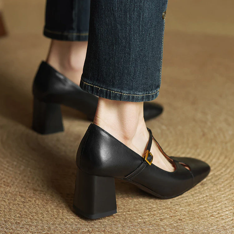Elora Genuine Leather Heels