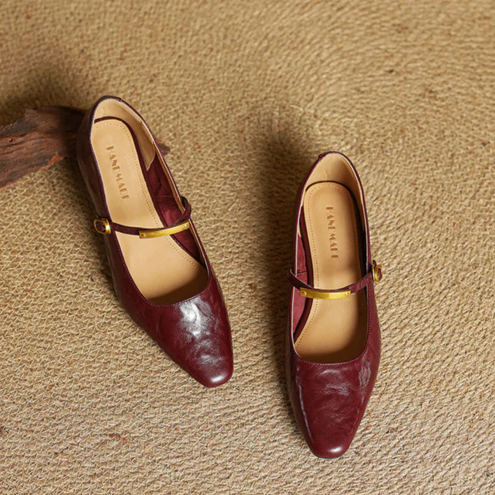 Merlot Genuine Leather Pumps