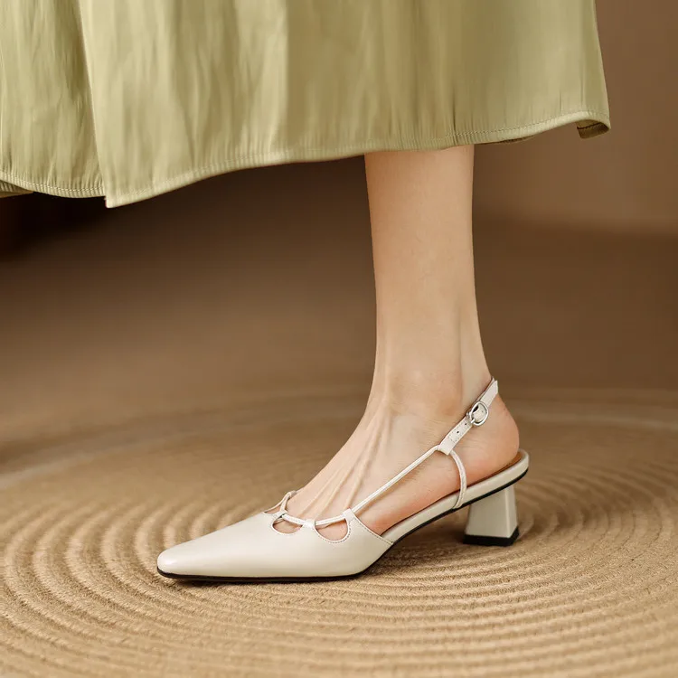 Katie Genuine Leather Slingbacks