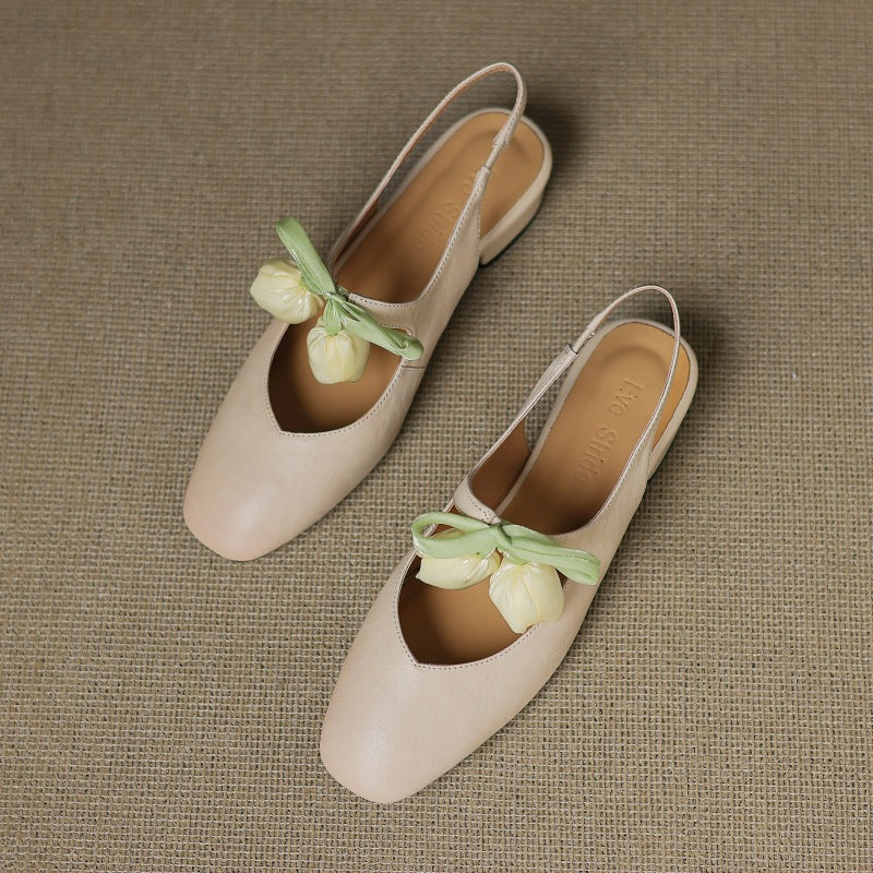 Tulip Genuine Leather Slingbacks