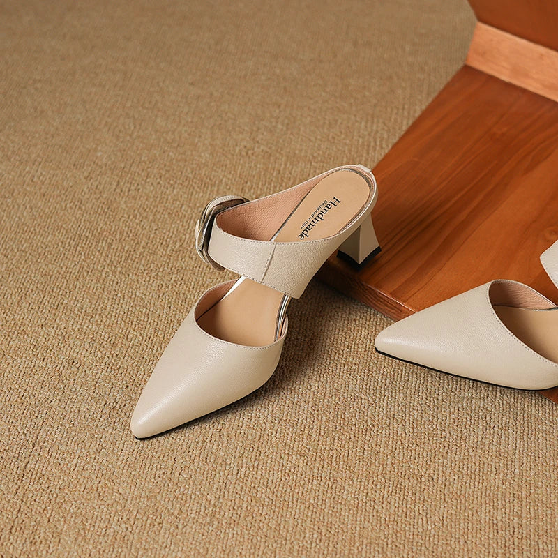 Garnet Genuine Leather Heels