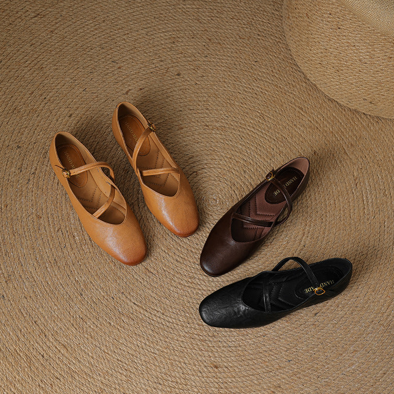 Norie Genuine Leather Flats