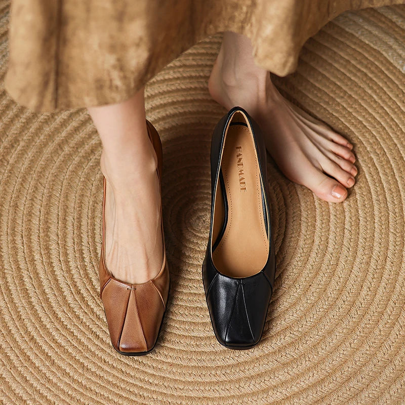 Amber Genuine Leather Heels