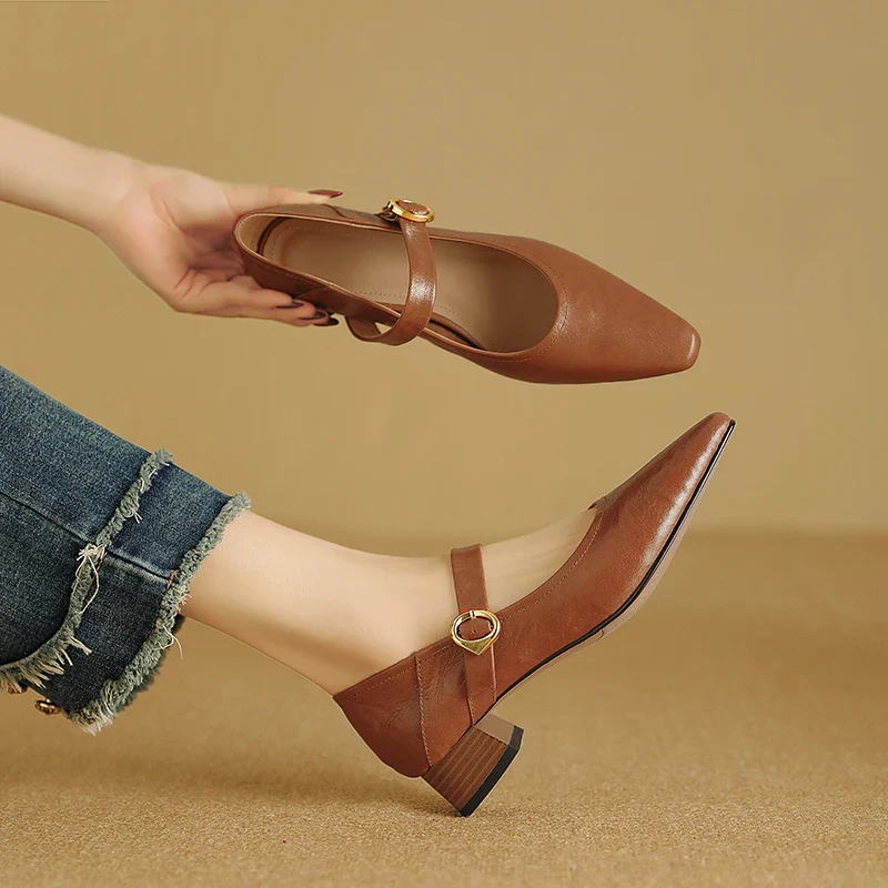 Merlot Genuine Leather Heels