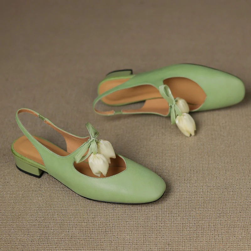 Tulip Genuine Leather Slingbacks