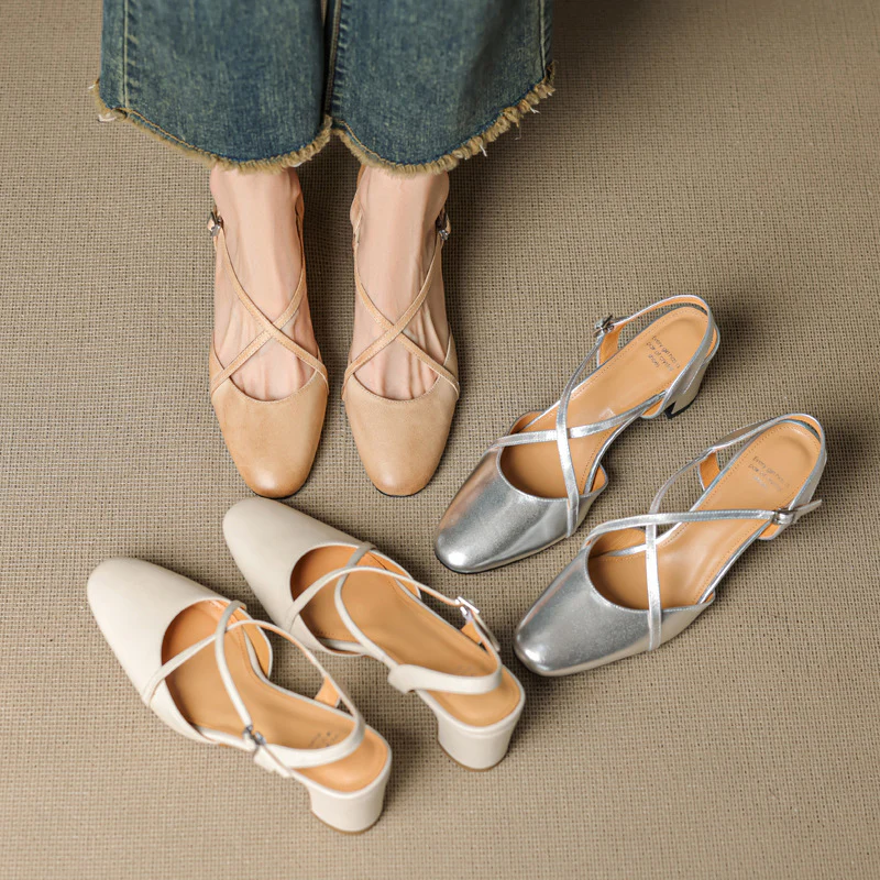 Blenza Genuine Leather Slingbacks