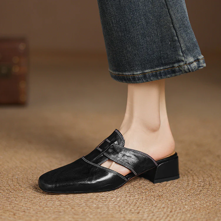 Ivora Genuine Leather Mules