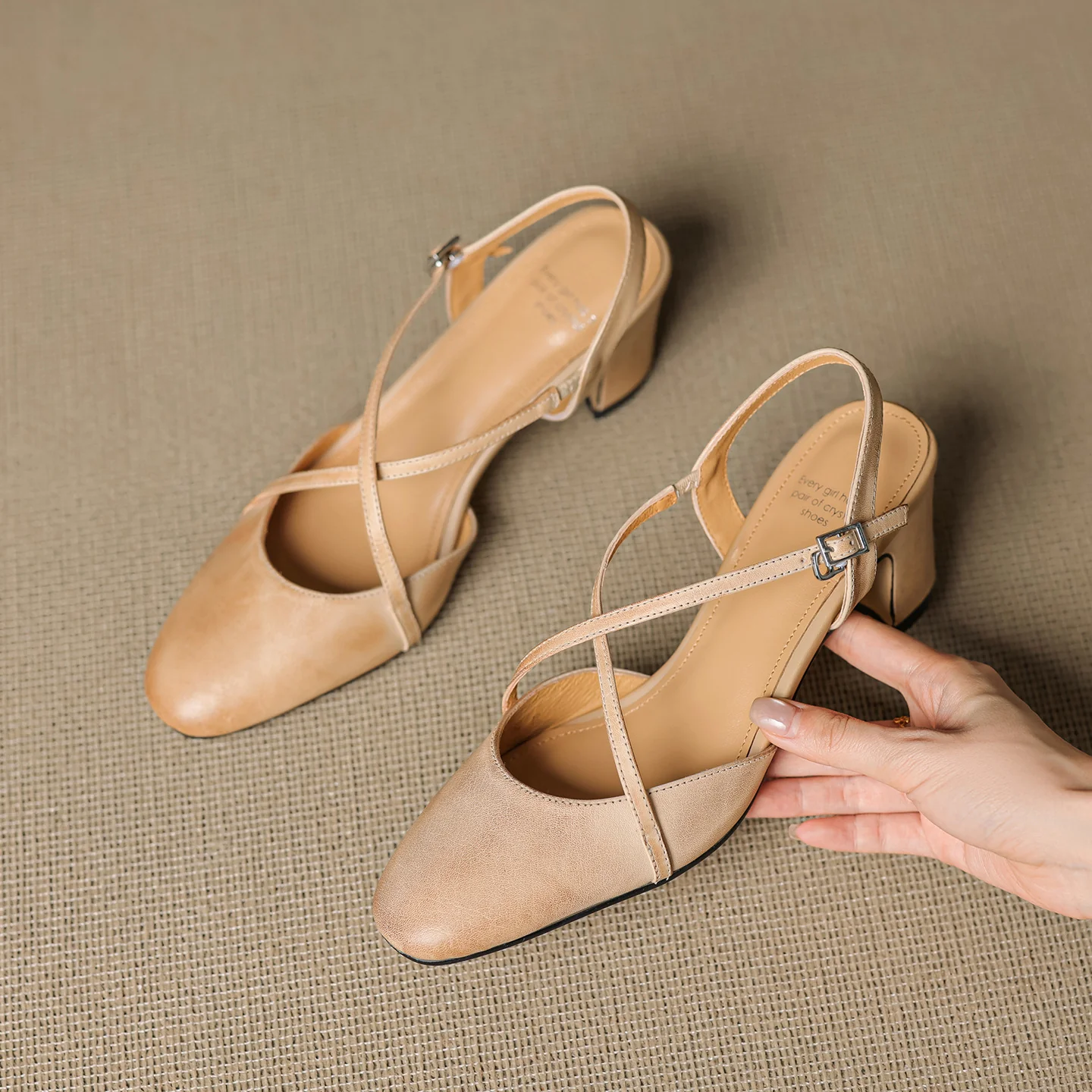 Blenza Genuine Leather Slingbacks