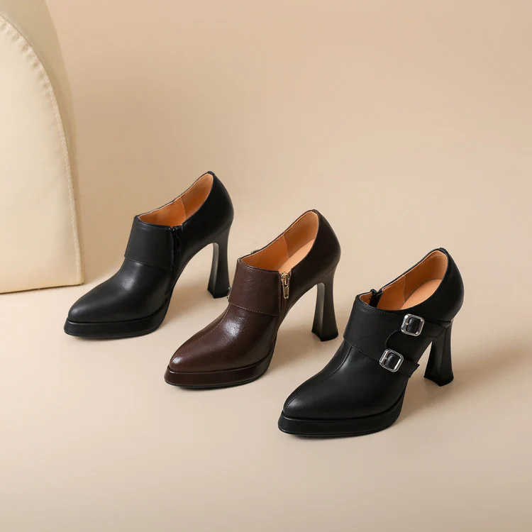 Nyrix Genuine Leather Heels