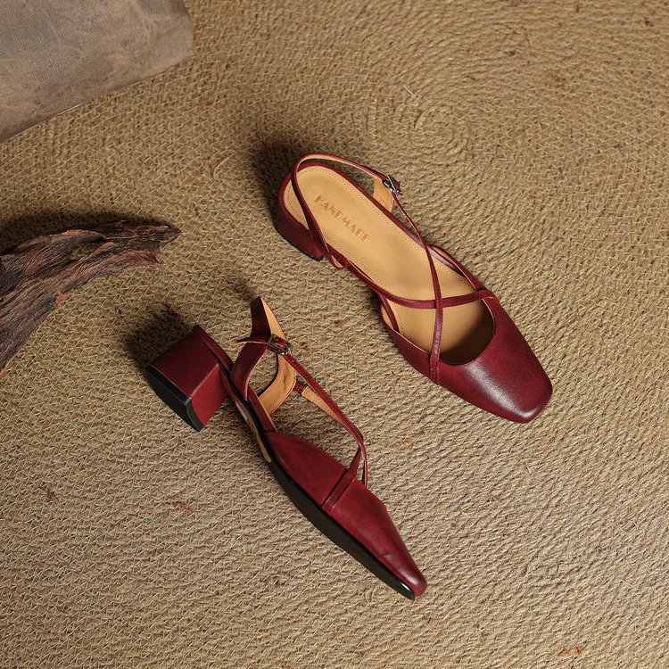 Elavie Genuine Leather Heels