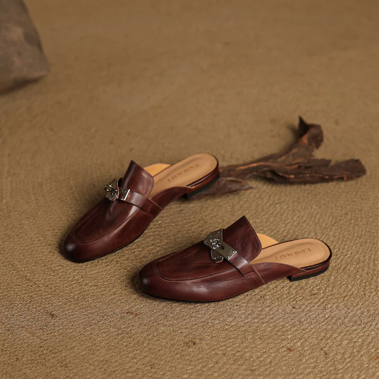 Carla Genuine Leather Mules