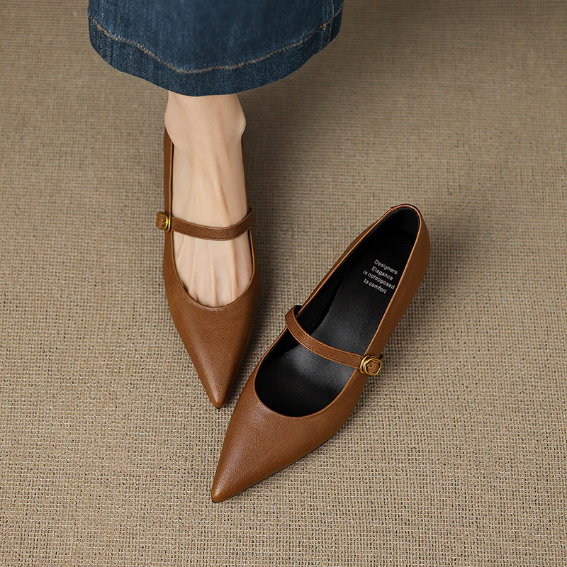 Delia Genuine Leather Heels