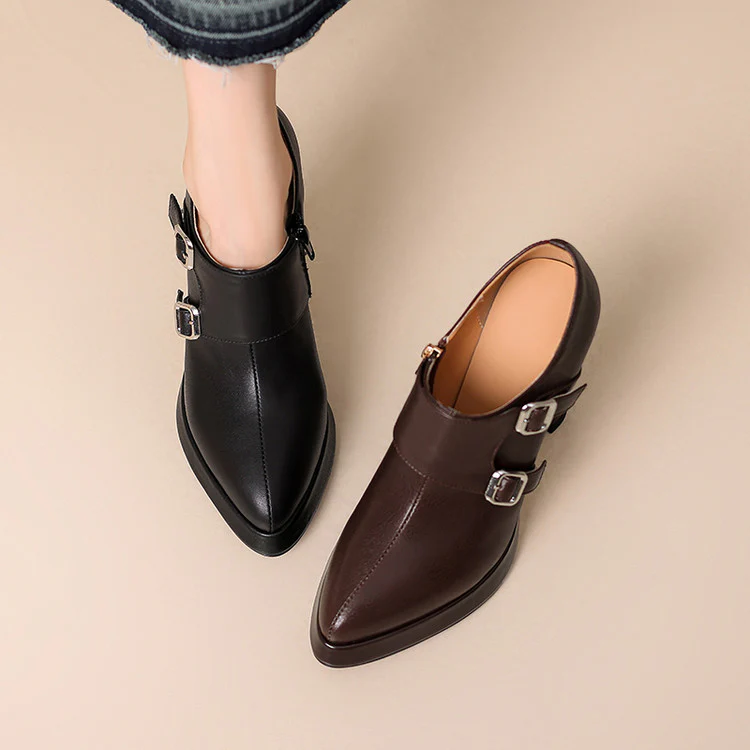 Nyrix Genuine Leather Heels