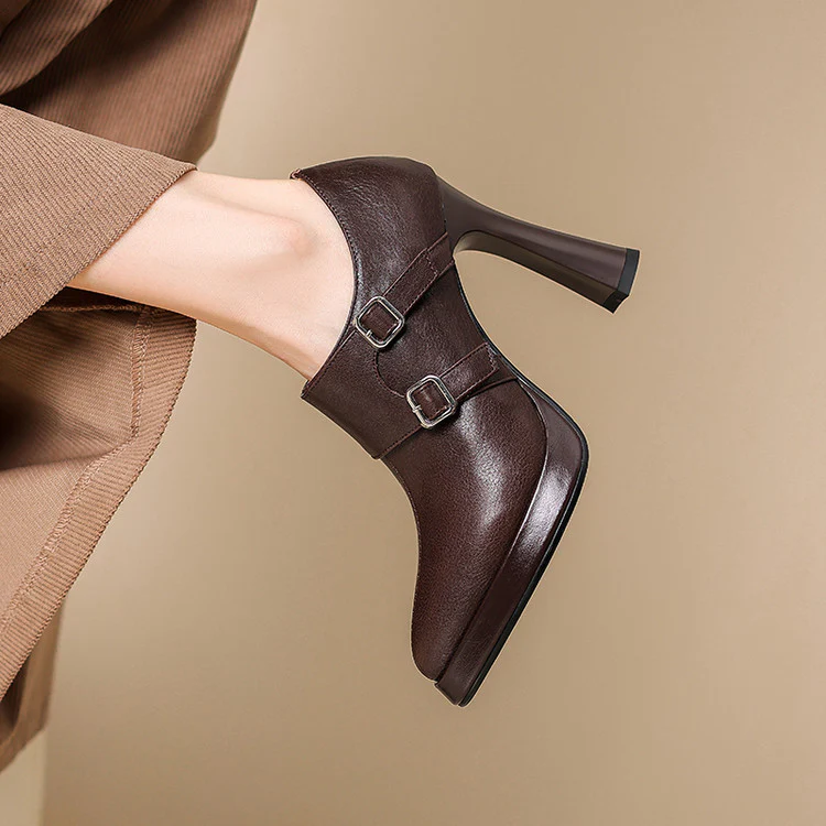 Nyrix Genuine Leather Heels