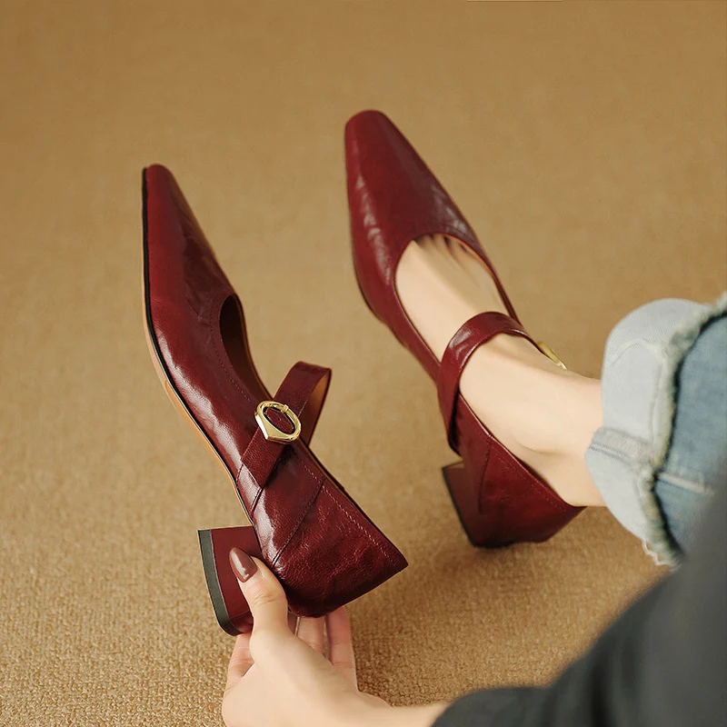 Merlot Genuine Leather Heels