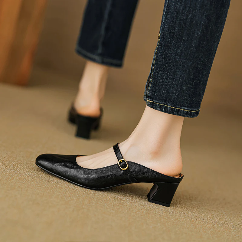 Vian Genuine Leather Mules