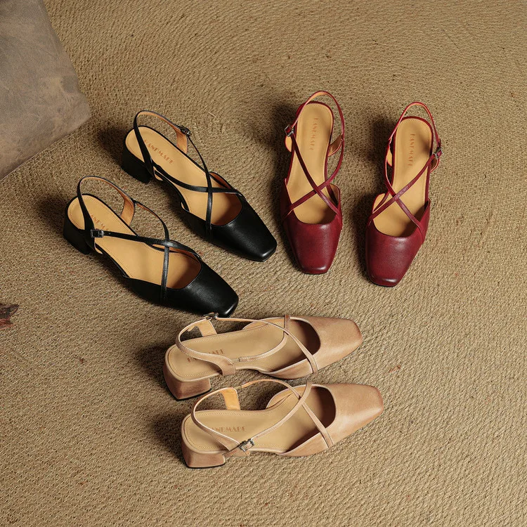 Elavie Genuine Leather Heels