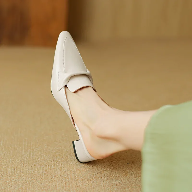 Alaya Genuine Leather Mules