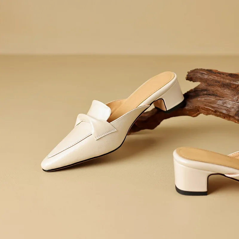 Alaya Genuine Leather Mules