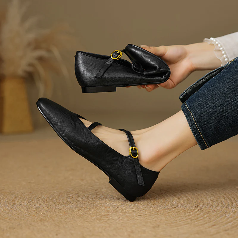 Norie Genuine Leather Flats